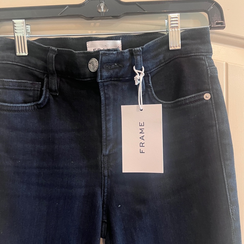 Frame Denim High-Rise Jeans in Dark Indigo